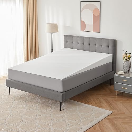 Lazyzizi Mattress Wedge Only, 7-Inch Full Inclined Bed Wedge Mattress Topper for Acid Reflux, GERD, Neck & Back Pain, Snoring, Adjustable Elevator Under Mattress Support for Bedroom
