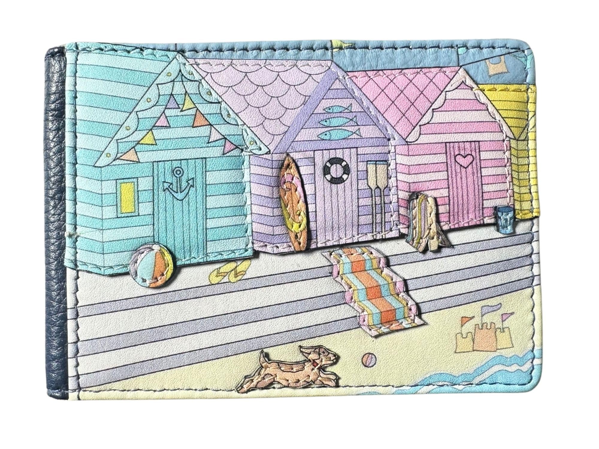 Porte-carte d'identité bleu marine Mala Leather Woolacombe étui chien plage - 5