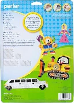 Perler Beads Large Square Pegboards for Kids Crafts, 4 pcs