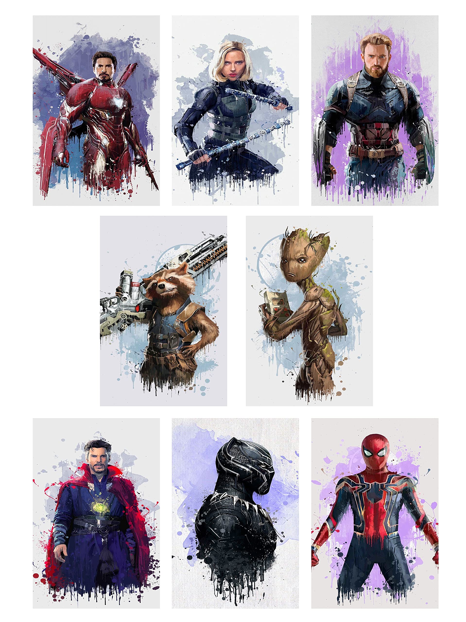 Marvel & DC Poster Set - 8 Unique Designs -5 Marvel & DC Poster Set - 8 Unique Designs -5