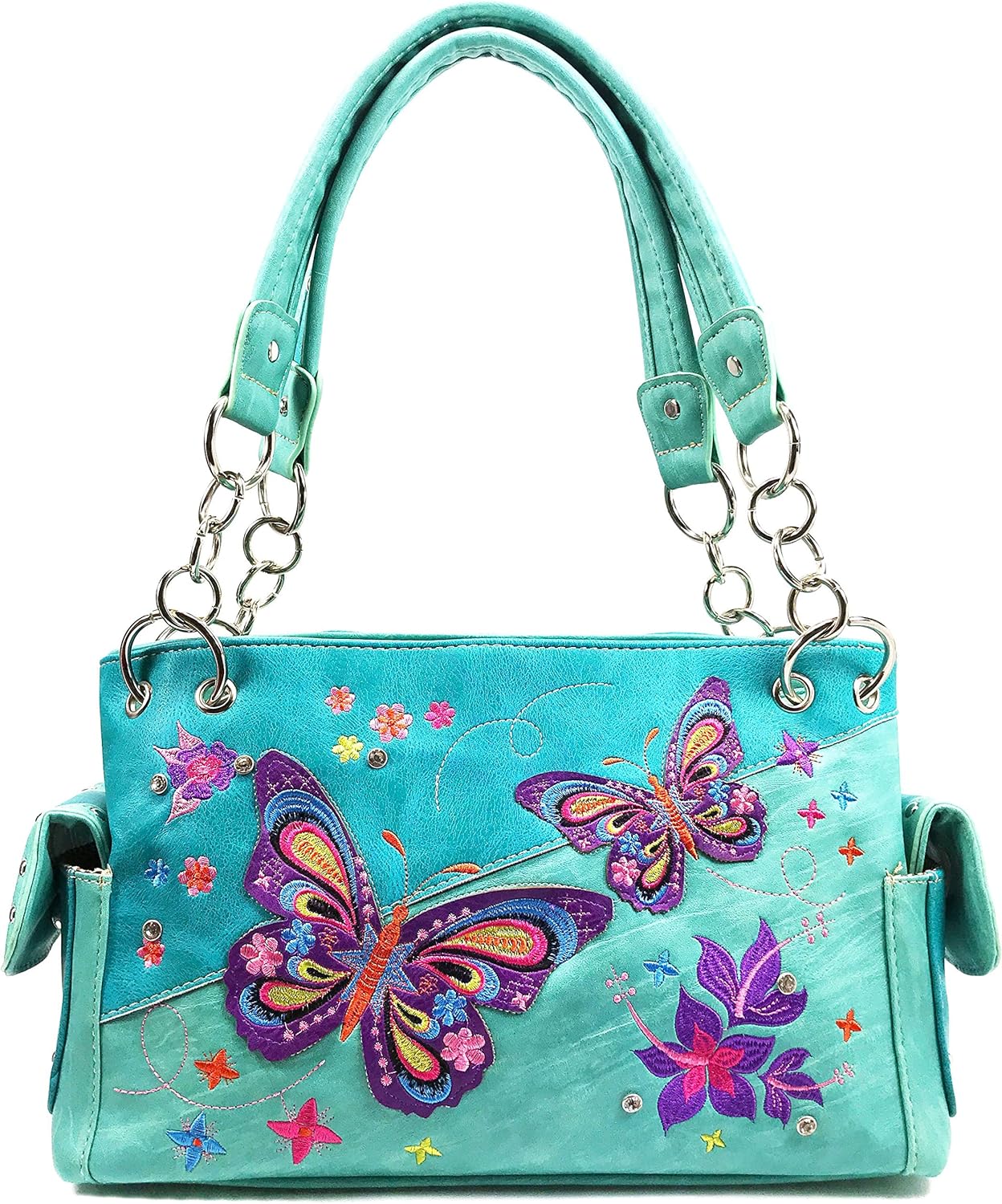 Zelris Butterfly Flower Season Embroidery Women Conceal Carry Shoulder Handbag | Season, Embroidery, Conceal Carry