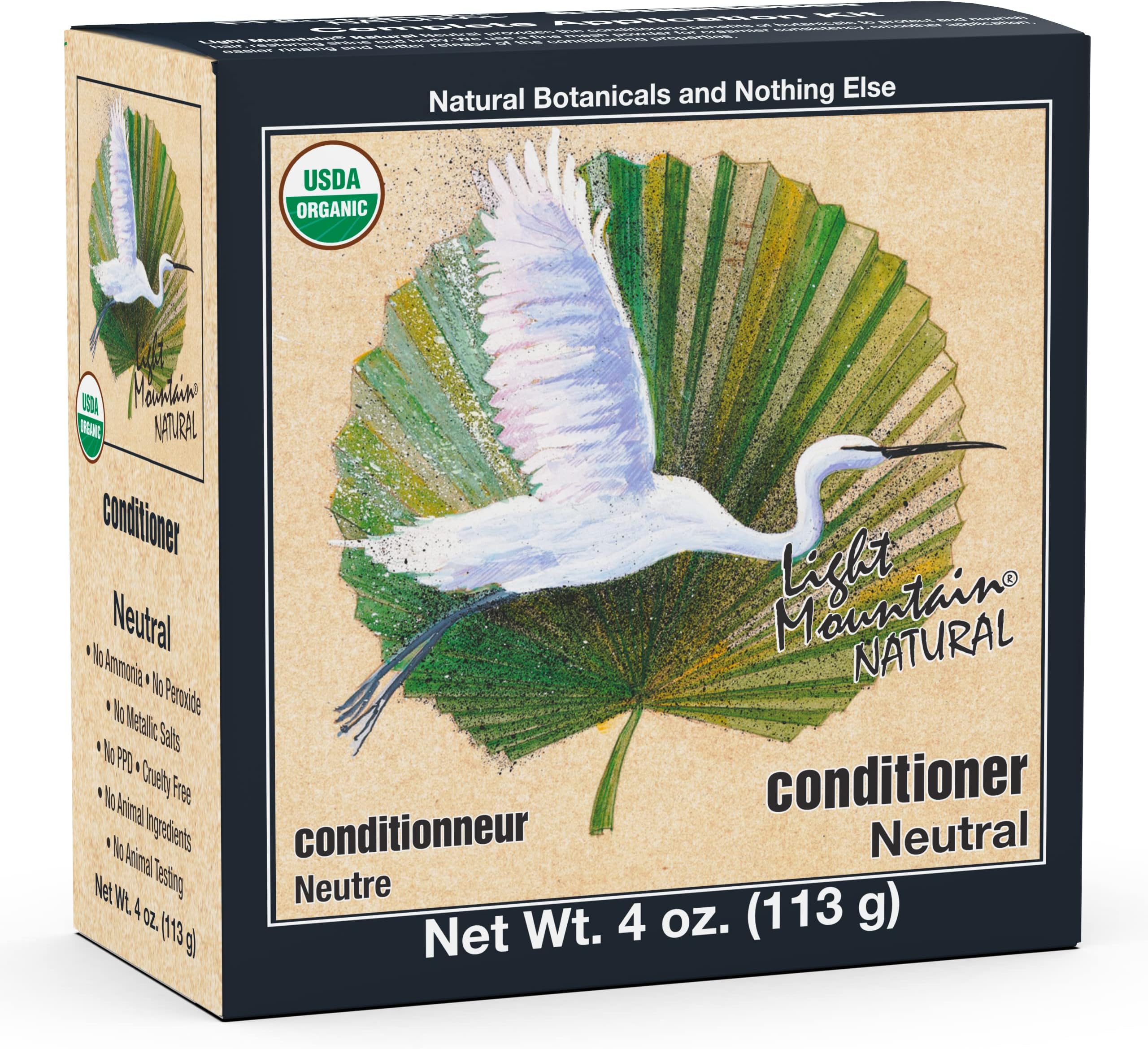 Light Mountain Henna Hair Color & Conditioner - Neutral Hair Dye for Men/Women with Conditioning Botanicals for Shiny Hair, 4 Oz