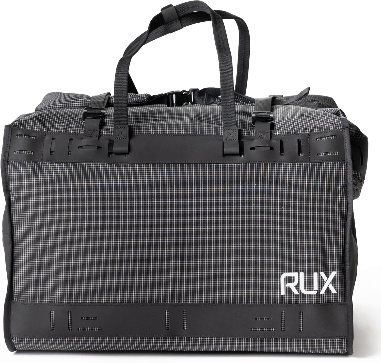 RUX Duffel Box 55L | Large Heavy Duty Duffle Bag for Travel, Storage, and Organization | Foldable Gear Storage Bag with Wide Mouth Opening and Modular System | Black
