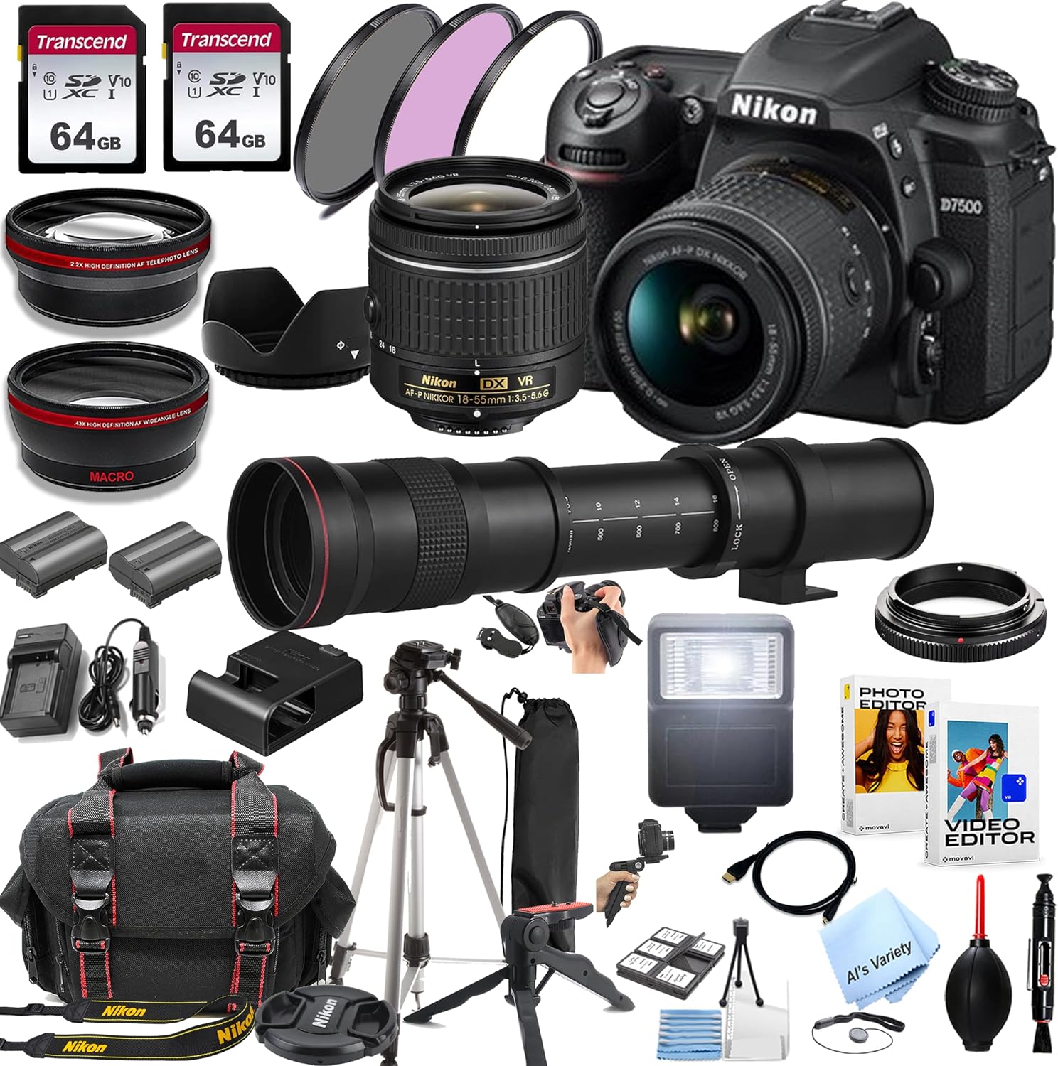 Nikon D7500 cámara DSLR con lentes y accesorios miniatura 1