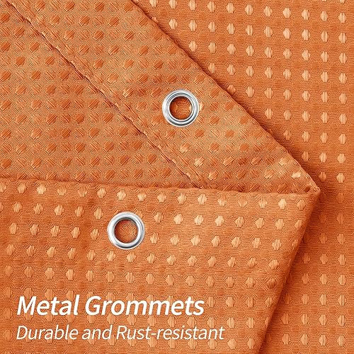 Miniatura 3 de MitoVilla Cortina de ducha pequeña de punto gofre naranja de 36 x 72 pulgadas, cortinas de ducha estrechas de tela de tamaño medio para decoración