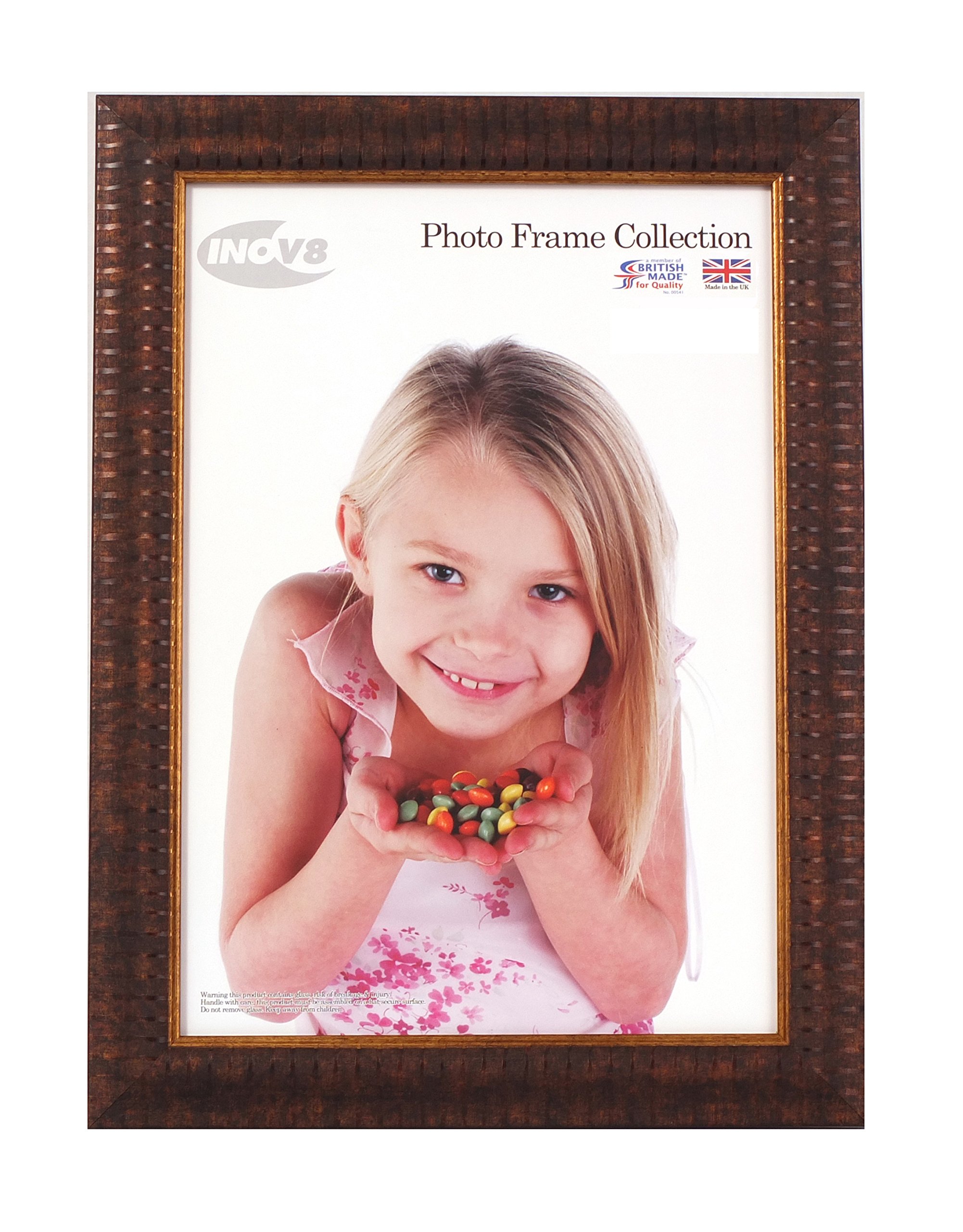 Inov8 Brown Framing British Made Traditional Picture/Photo Frame, Ripple 14X11 Inch