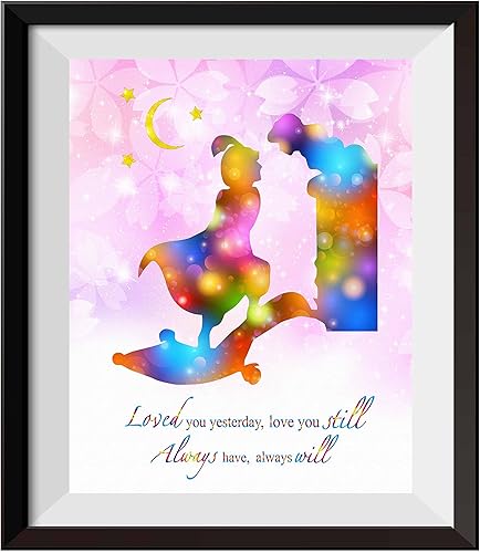 Miniatura 1 de Uhomate Impresiones en lienzo de princesa jazmín y aladino y jazmín para el hogar, arte de pared, citas inspiradoras, decoración de pared, sala de