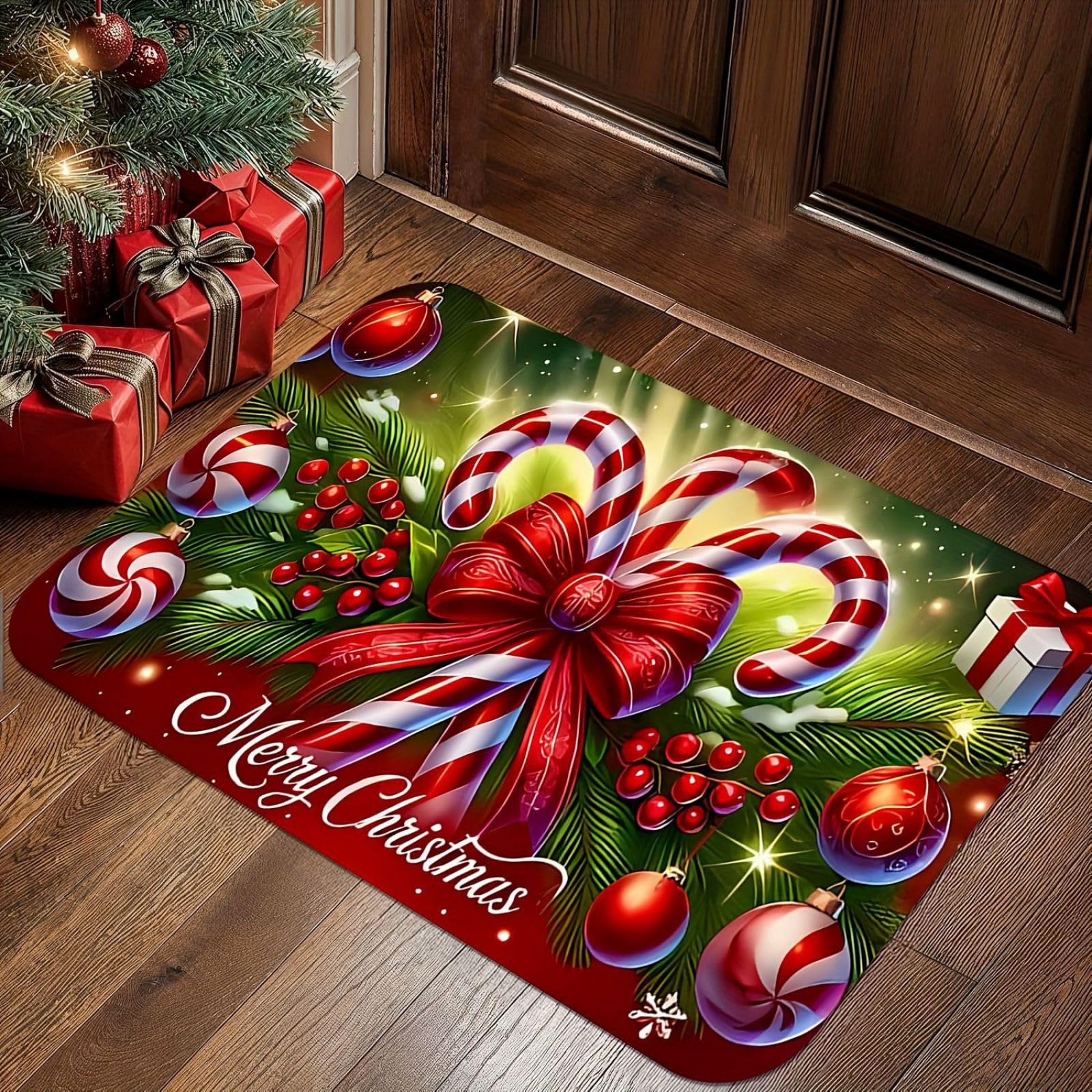 Tapis d'entrée intérieur 80x120 cm lavable et antidérapant rouge pour couloir et cuisine