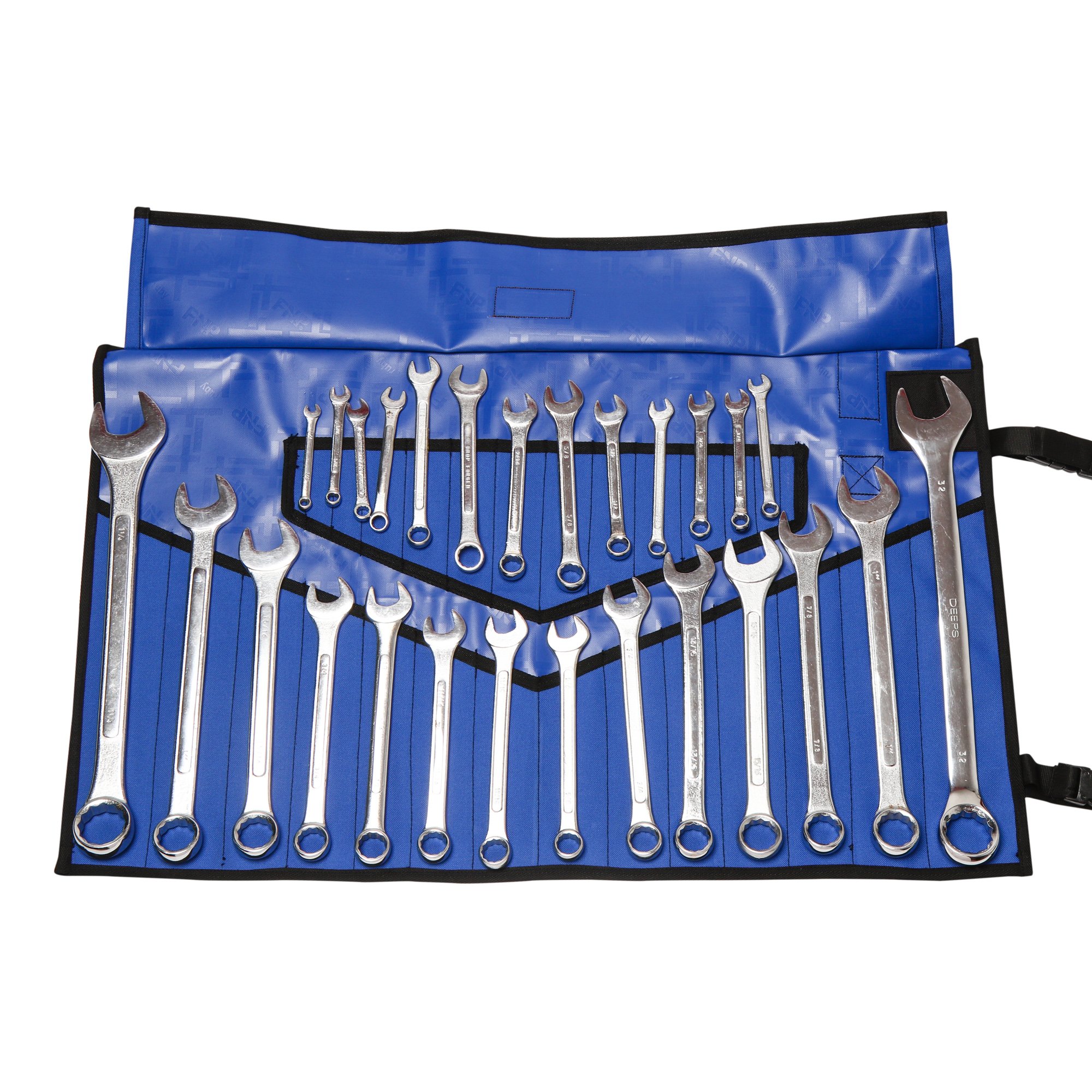 BULL TOOLS Tool Roll Organizer with 28 Pockets for Wrenches, Metric & SAE Durable Ballistic Polyester Oxford Canvas, Roll-Up Tool Pouch for Mechanics,