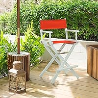 Vista 266 de Silla de Director de 18" Marco Blanco Lona Rosa