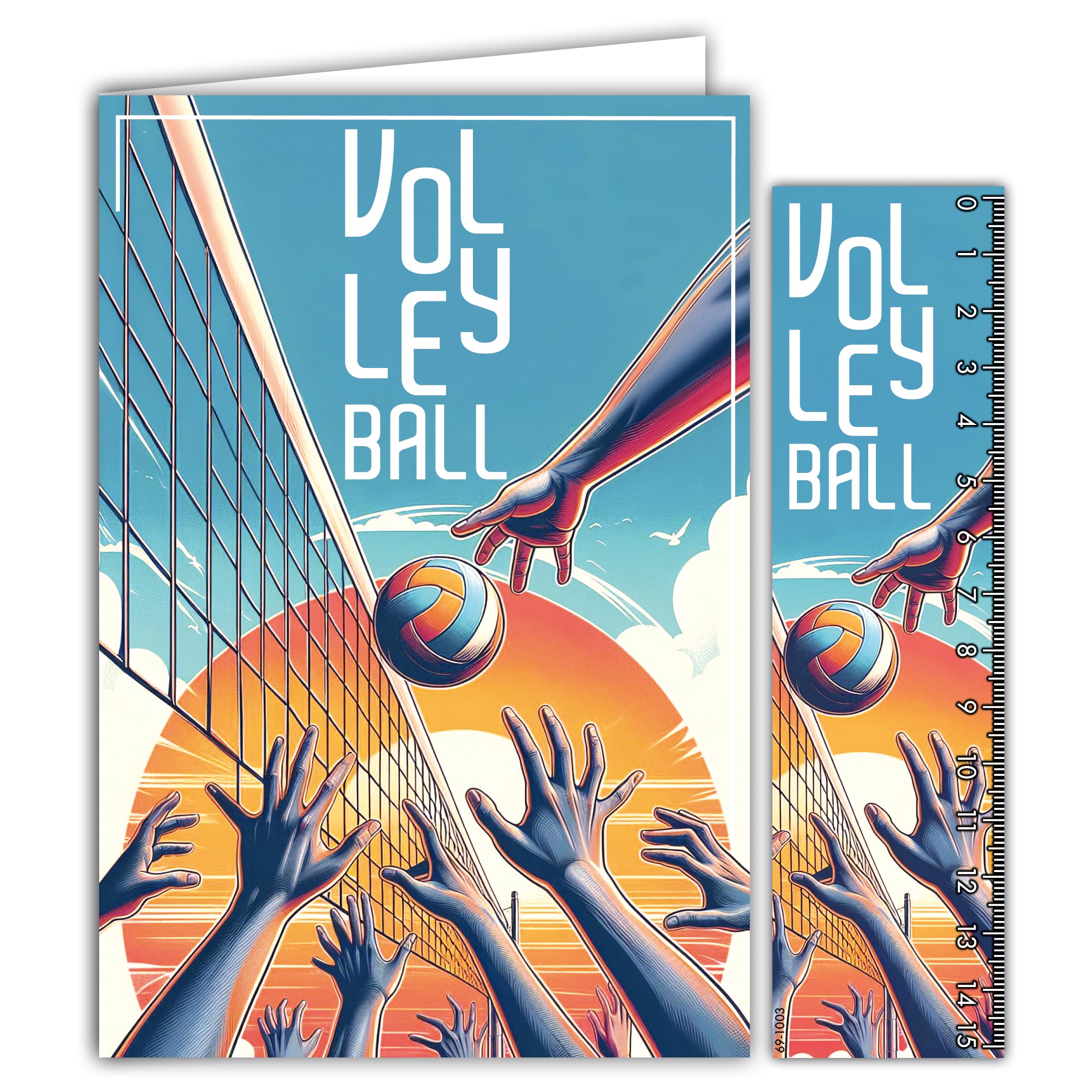 69-1003 Volleyball Card with Envelope 12 x 17.5 cm for Sports Athletes Volleyball Champion or Supporters of a Team – Passion Sports Collection of the Olympic Games – Made in France