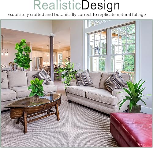 Miniatura 5 de LCG Florals - Árbol artificial de 6 pies para interiores en maceta de cobre, planta falsa de casa y decoración del hogar para sala de estar,