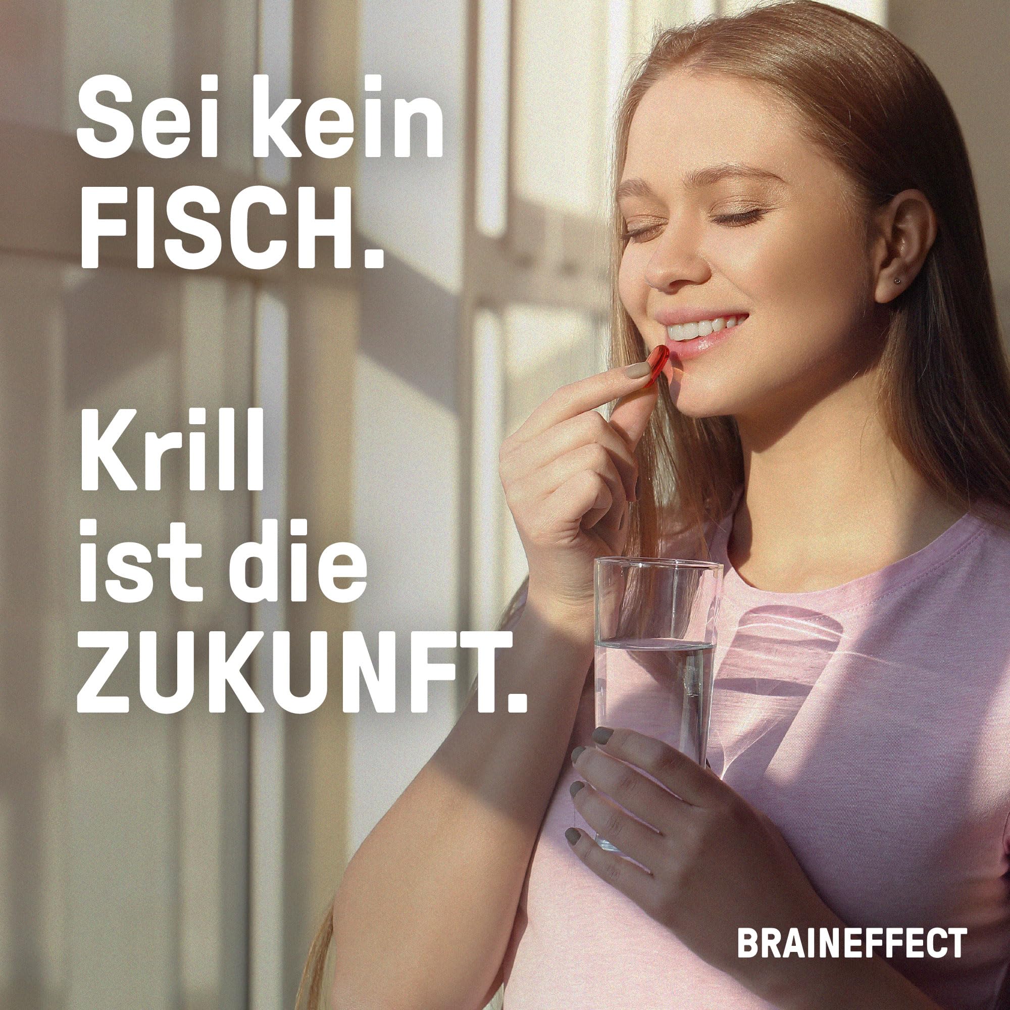 BRAINEFFECT Capsules Premium Oméga 3 à l’huile de krill | 100% huile de krill (non diluée) | Astaxanthine EPA DHA Choline | Sans odeur ni goût de poisson | 60 gélules | Fabriqué en Allemagne