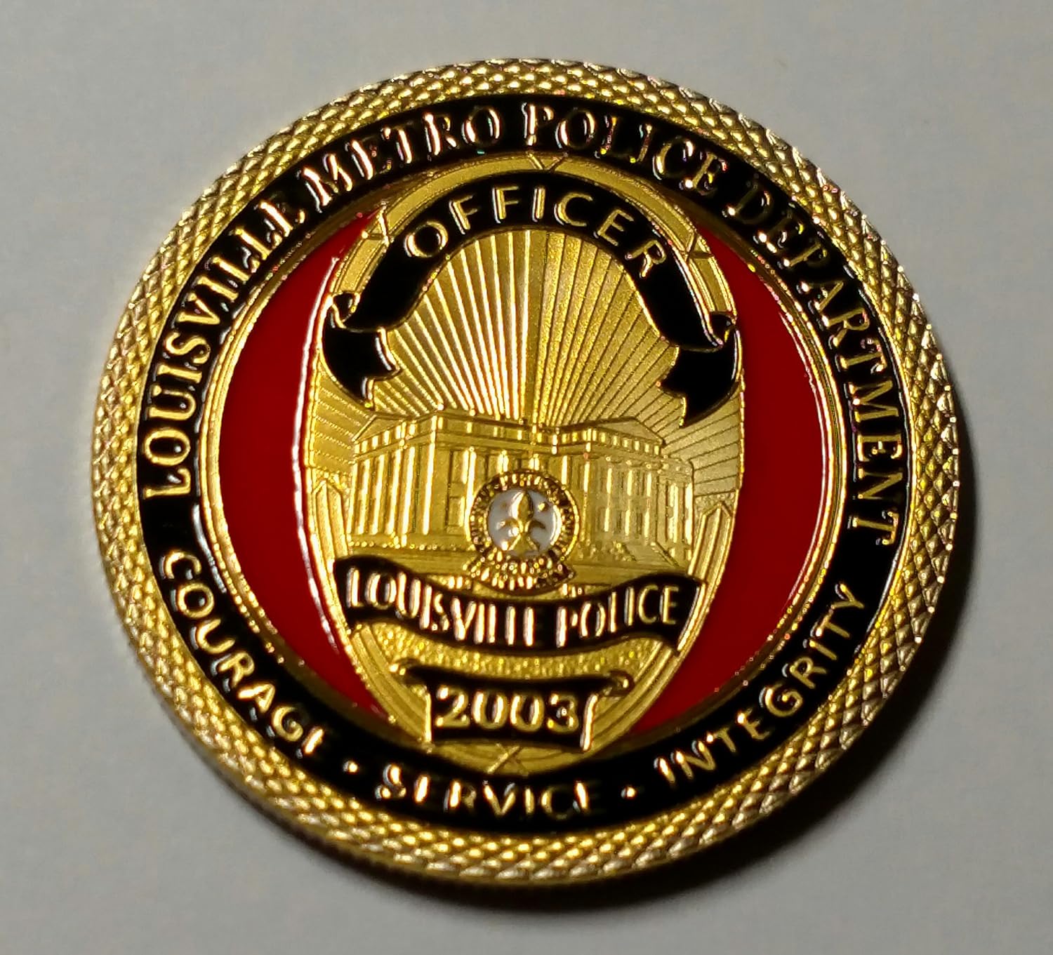 Louisville Police Department Colorized Challenge Art Coin