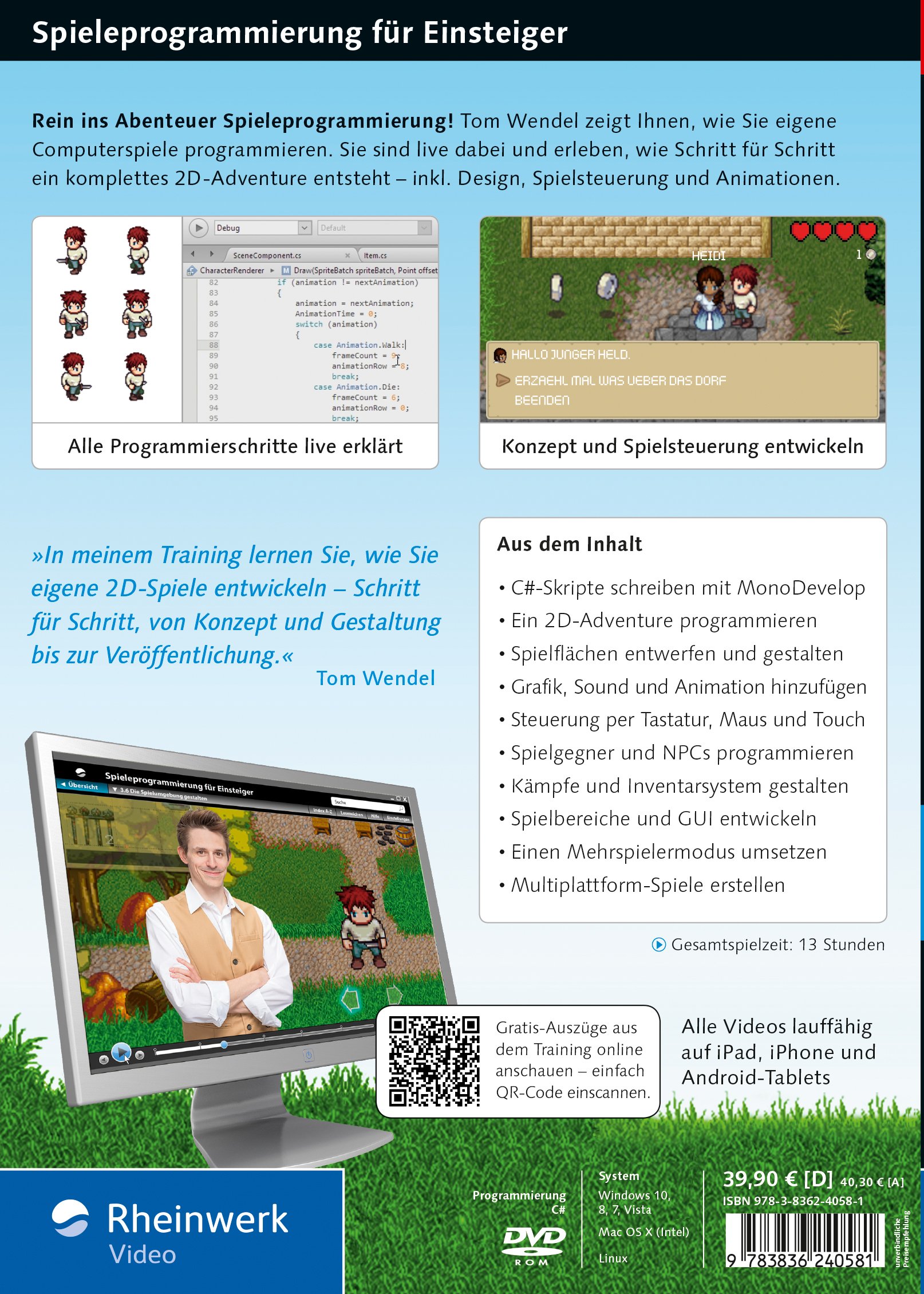 Spieleprogrammierung für Einsteiger, Steuerung, GUI, Grafik, Konzeption, Entwicklung und vieles mehr