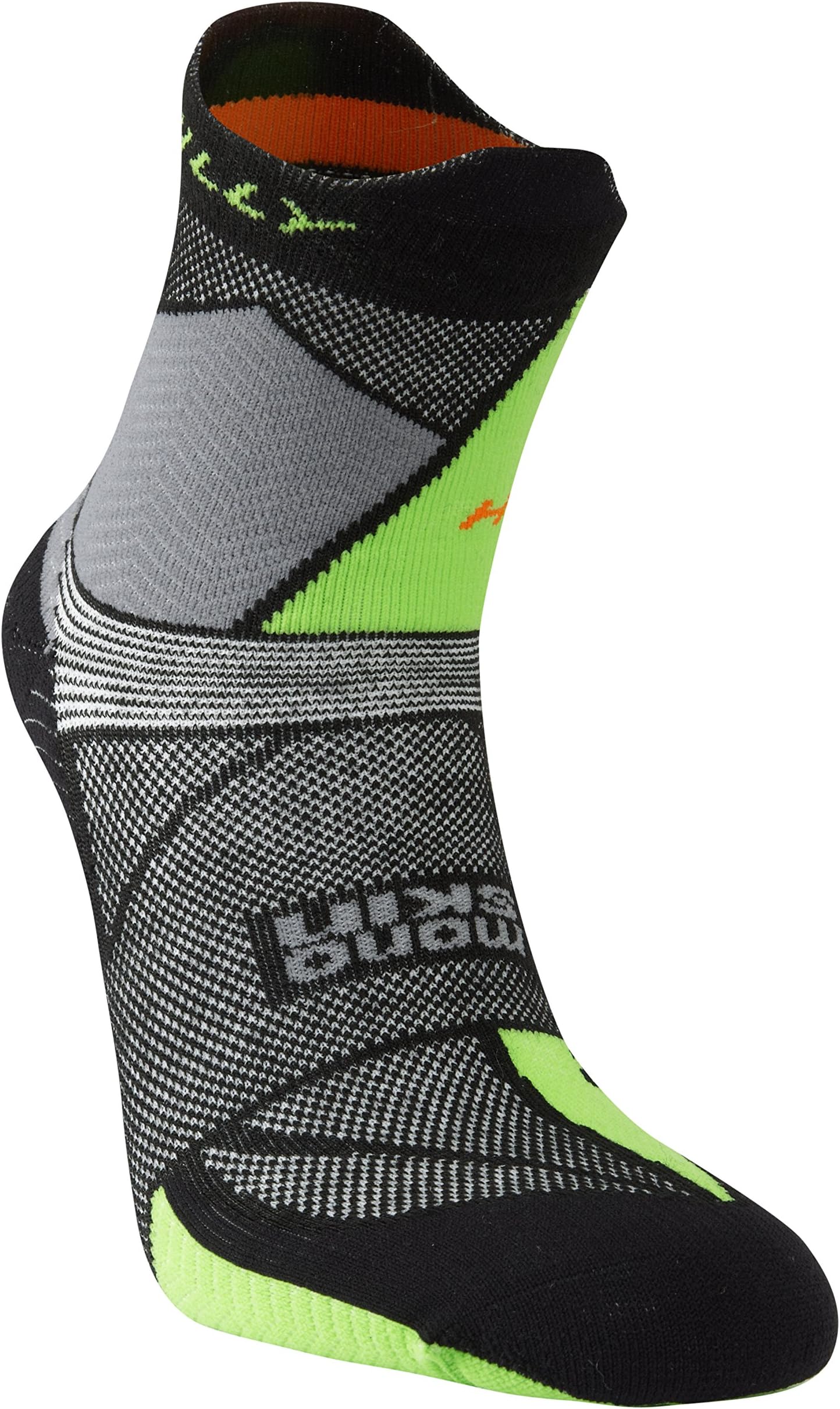 Hilly Mens Ultra Marathon Fresh Running Socks - Black/Grey/Green