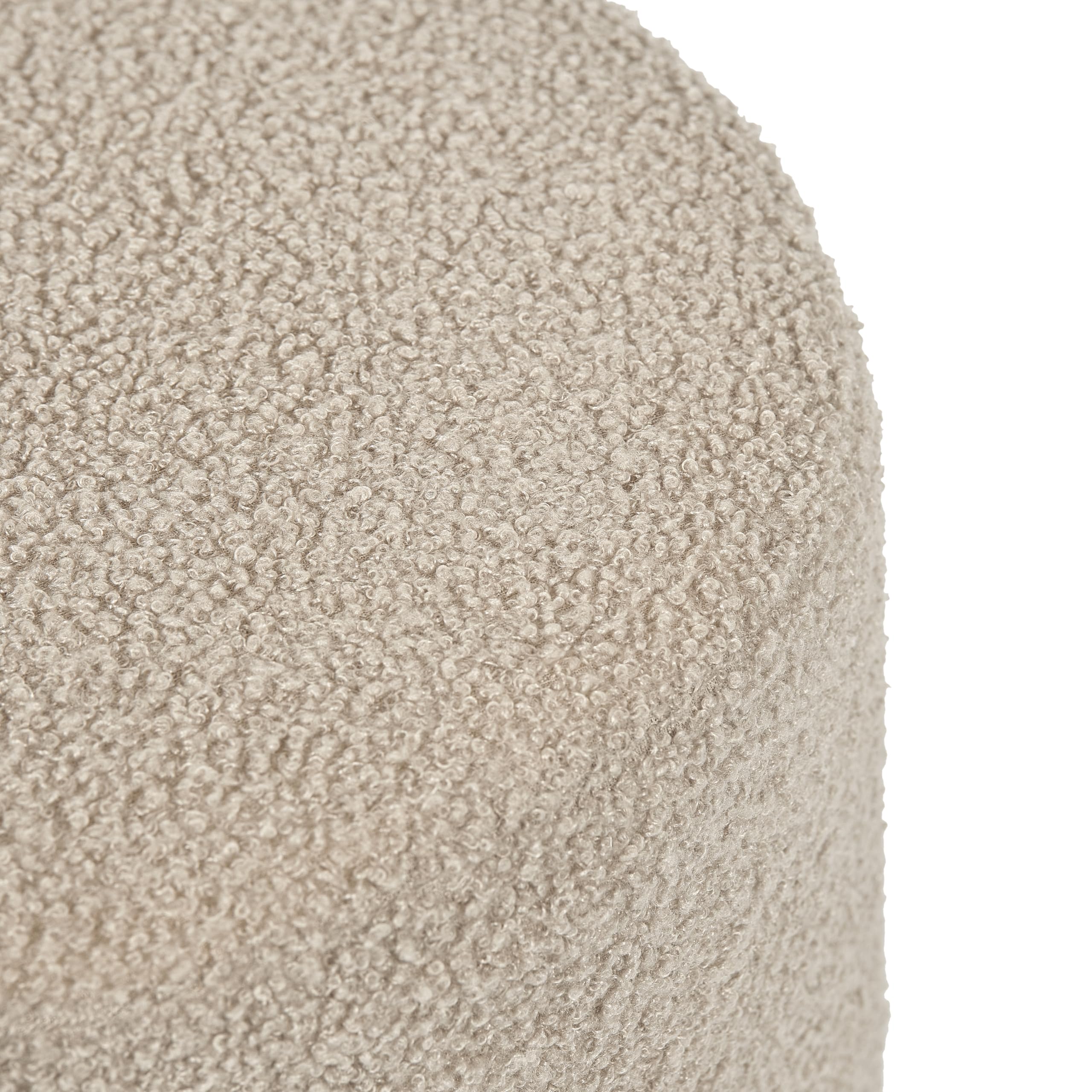 HOME DECO FACTORY Pouf Bouclette Taupe 35x35x35 Cm - Siège Design Confortable Et Polyvalent