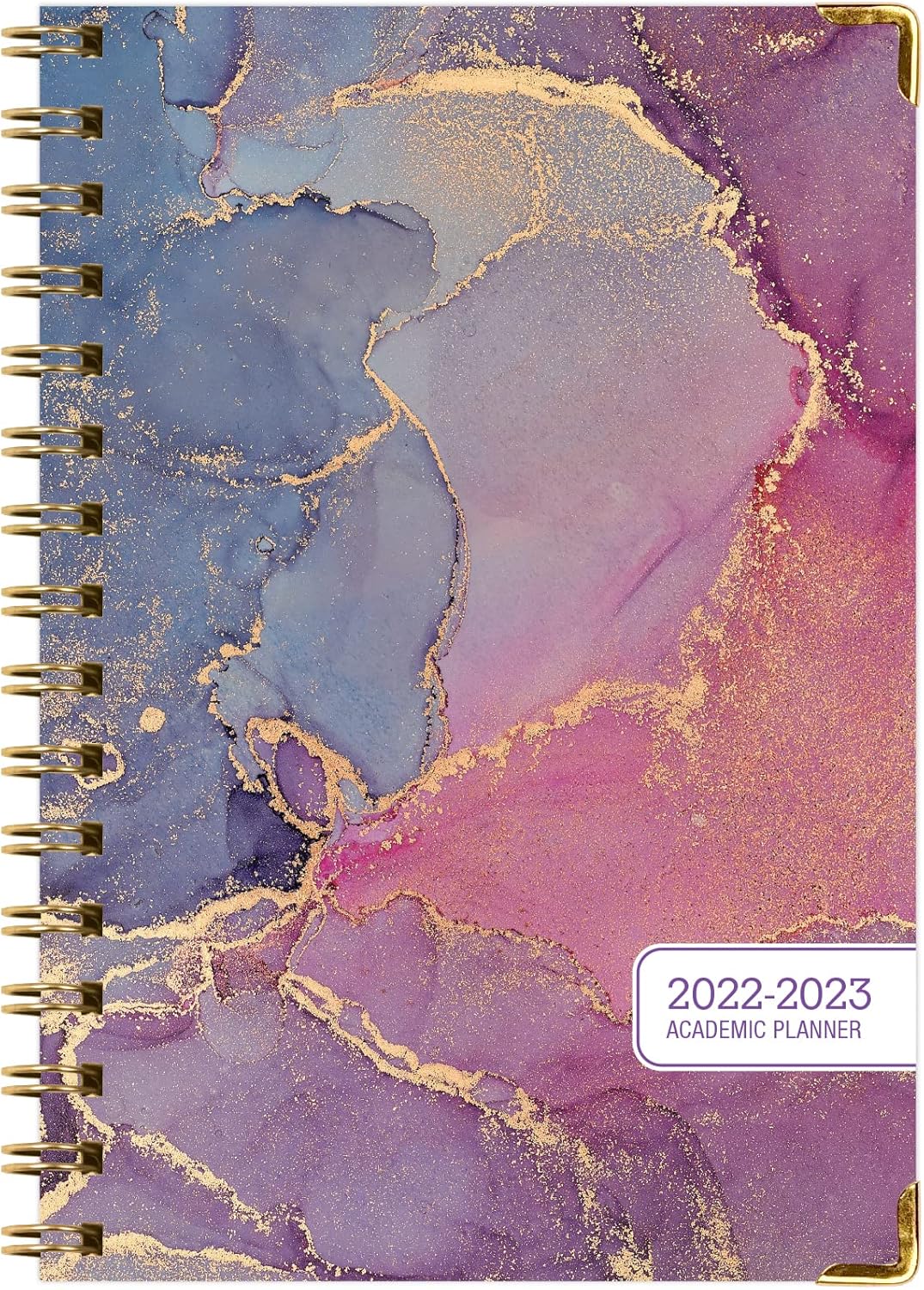 HARDCOVER Academic Year 2022-2023 Planner: (June 2022 Through July 2023) 5.5"x8" Daily Weekly Monthly Planner Yearly Agenda. Bookmark, Pocket Folder and Sticky Note Set (Pink Purple Marble) : Office Products