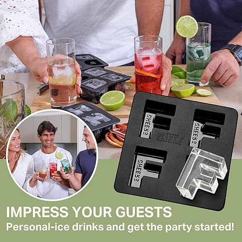 Miniatura 3 de DRINKSPLINKS Bandeja de silicona para cubitos de hielo con letra F grande, molde para cubitos de hielo en forma de monograma para congelar, hornear