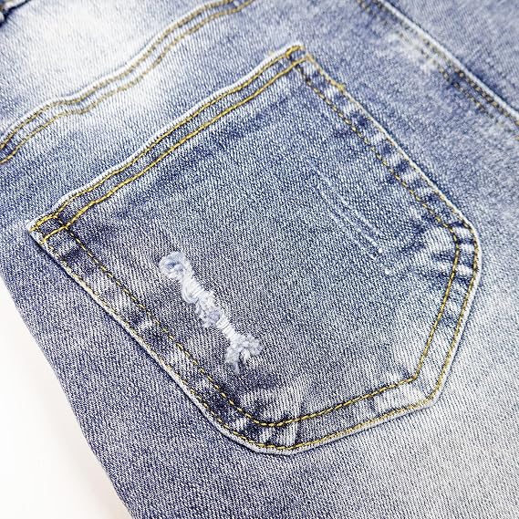 KIDSCOOL SPACE Girls Denim Skirt,6-14T Little Big Girls Ripped A-line Jean Overall Dress
