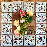 Vista 1 de Plantillas de mariposa para pintar, 12 plantillas de pintura reutilizables de plástico de 6 pulgadas para manualidades en paredes de cavnas de roca
