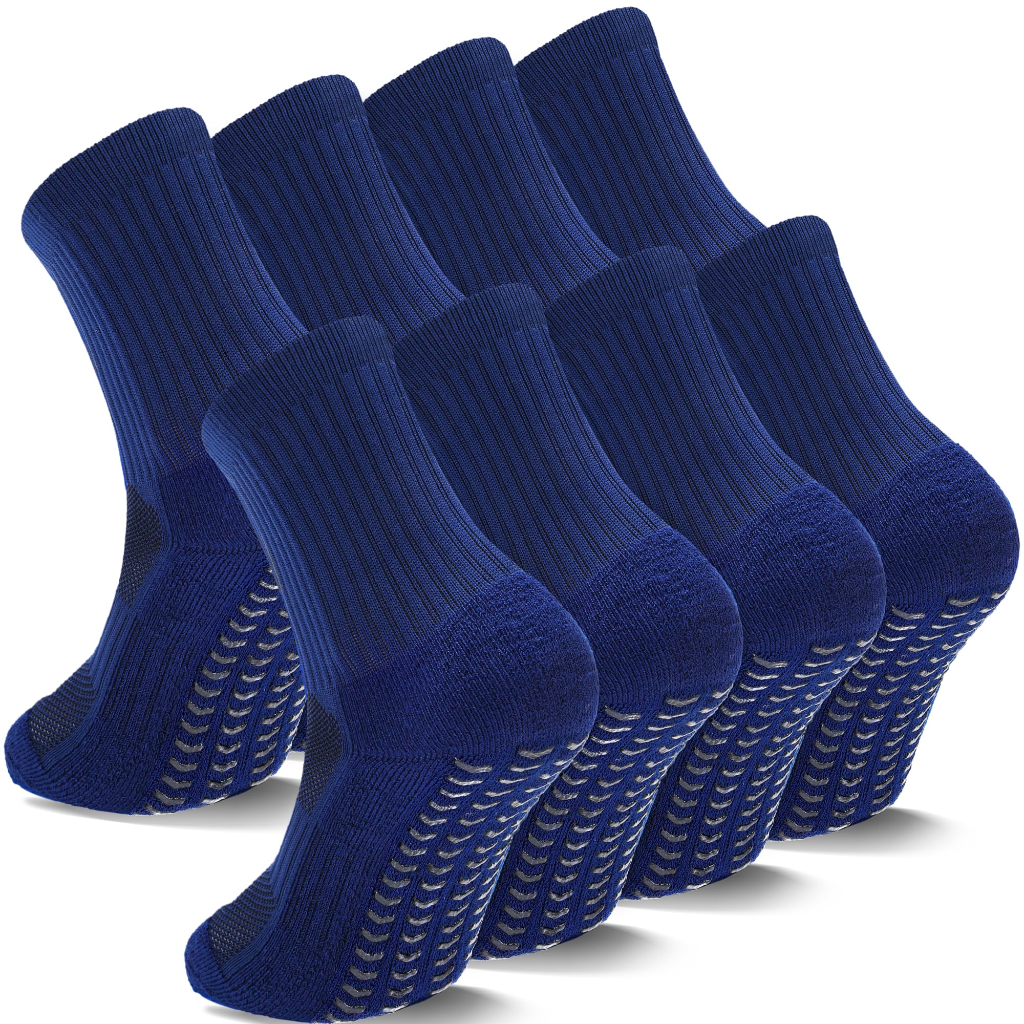 2/4 Pairs Kids Youth Grip Soccer Socks Cushioned Non Slip Athletic Sports Socks for Boys Girls Football Basketball