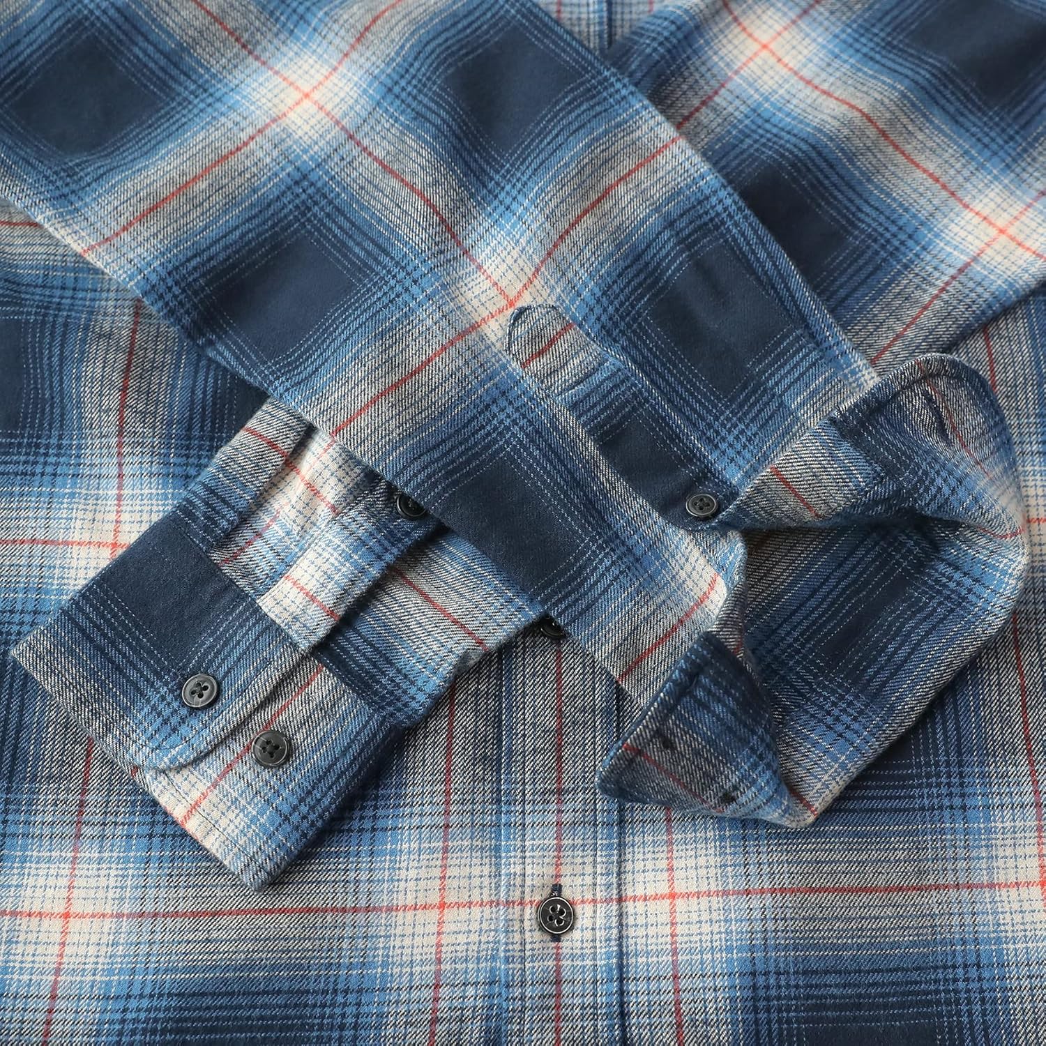 Dubinik® 6 oz Flannel Shirt for Men Plaid Mens Button Down Long Sleeve Shirts Cotton Casual - Image 4