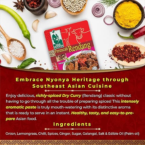 Miniatura 4 de Mak Nyonya Salsa instantánea de rendang para carne de res/pollo X4 pasta de curry seco auténtica rendang salsa de curry instantáneo para carne de