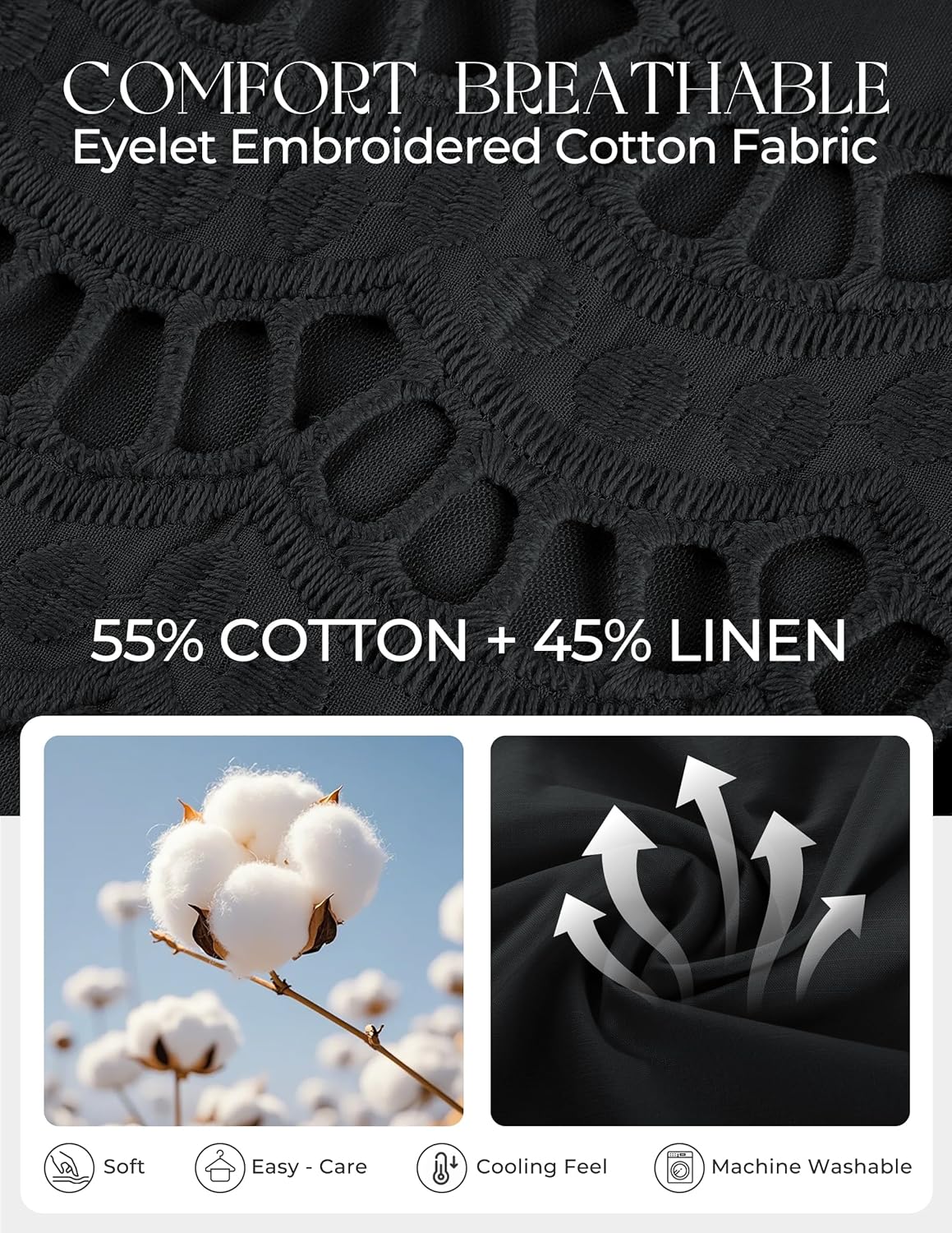 GRACE KARIN Womens Summer Eyelet Tops Dressy Casual,Ruffle Short Sleeve Button Down Shirts,V Neck Embroidered Cotton Blouses - Image 5