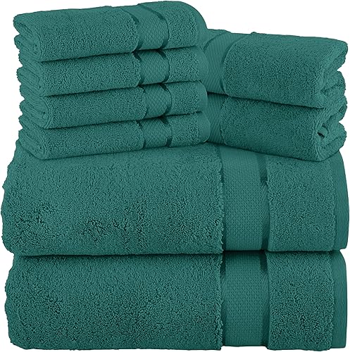 Miniatura 7 de Elegant Comfort Juego de 8 toallas de algodón de alta calidad, incluye 4 toallas faciales, 2 toallas de mano y 2 toallas de baño, 100% algodón