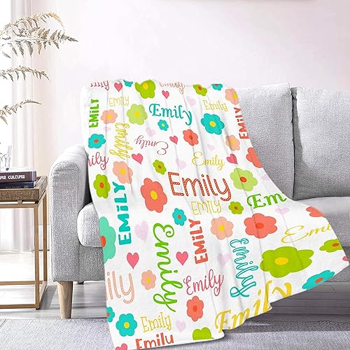 Miniatura 125 de Custom Name Blanket Throw Personalized Blanket for Kid with Names Customized Blanket with Name for Baby,Custom Blanket,Gift for Birthday Letter