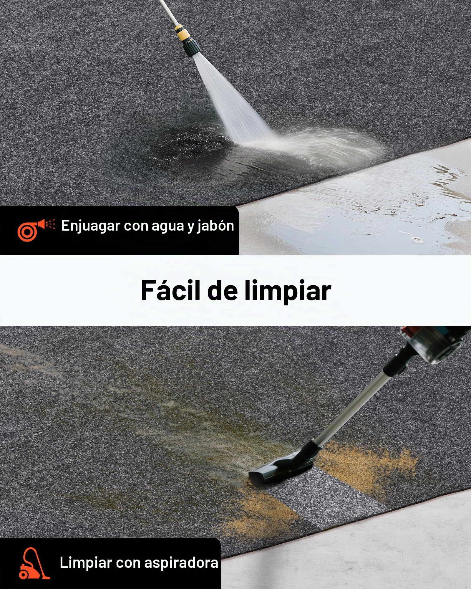 VEVOR Alfombrilla para Suelo de Garaje 2,59x2 m Alfombrilla Protectora Antideslizante Impermeable Agua Lluvia Barro Aceite para Coche con Respaldo de TPE Antifugas Fácil de Limpiar Corte, Varios Usos