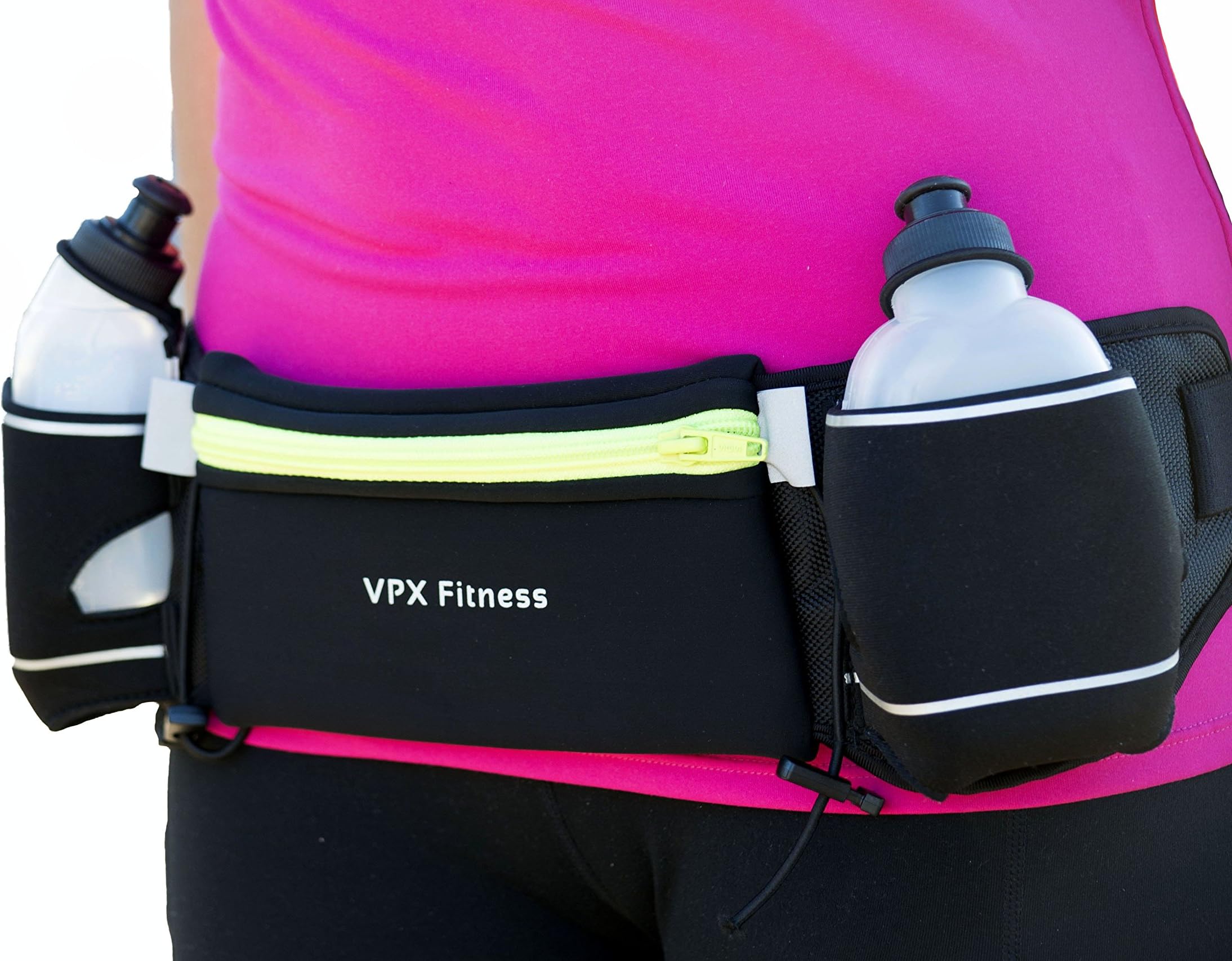 Hydration Running Belt Fits iPhone 6s Plus Runners Fuel Belt with Two 9 Oz. Water Bottles