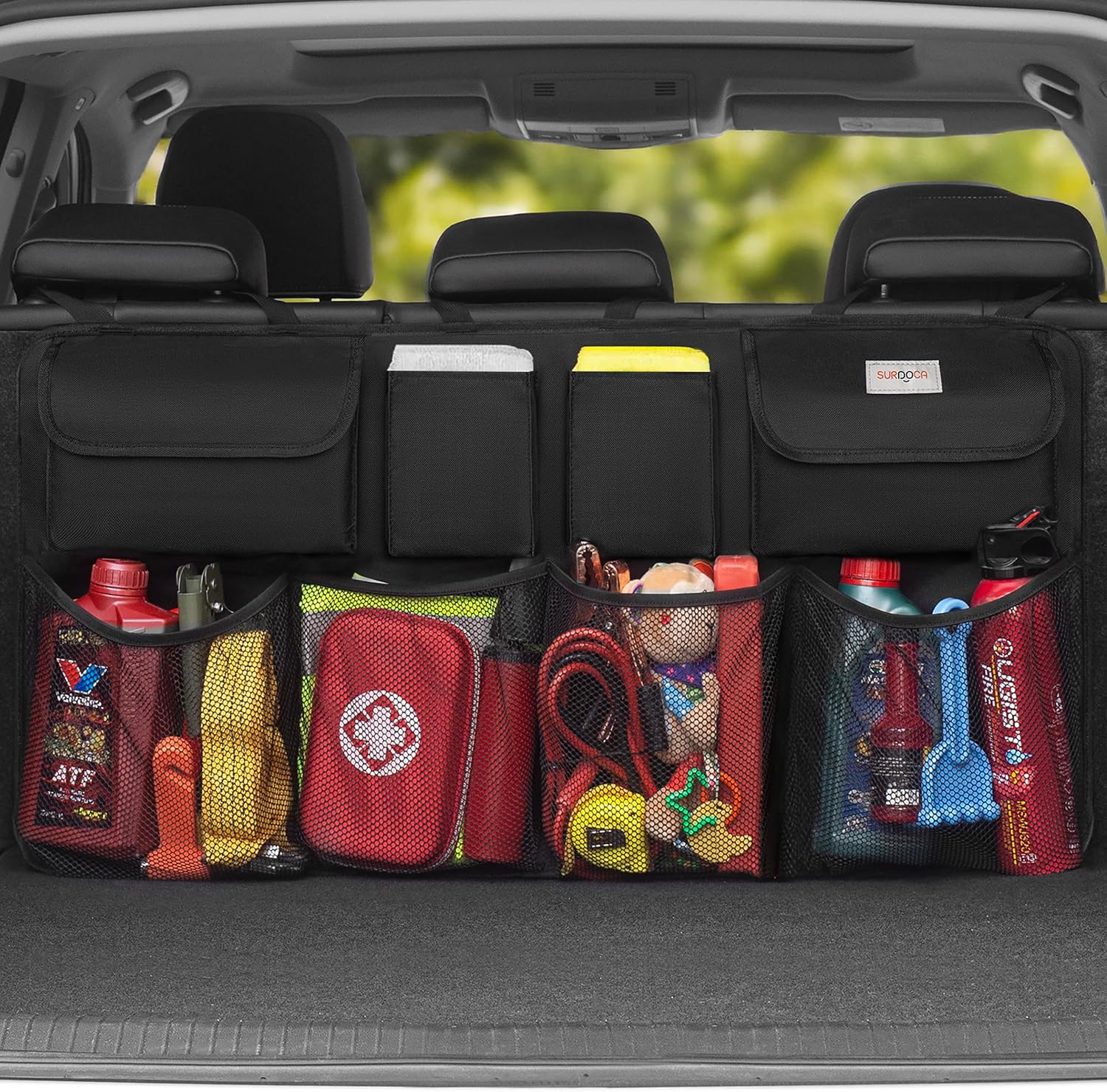 SURDOCA Car Trunk Organizer, LARGE CAPACITY Car Storage Bag with 8 Pockets, 7X d