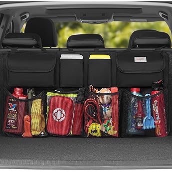 Femuar Car Trunk Organizer, Large Capacity Backseat Trunk Organizer , Collapsibl