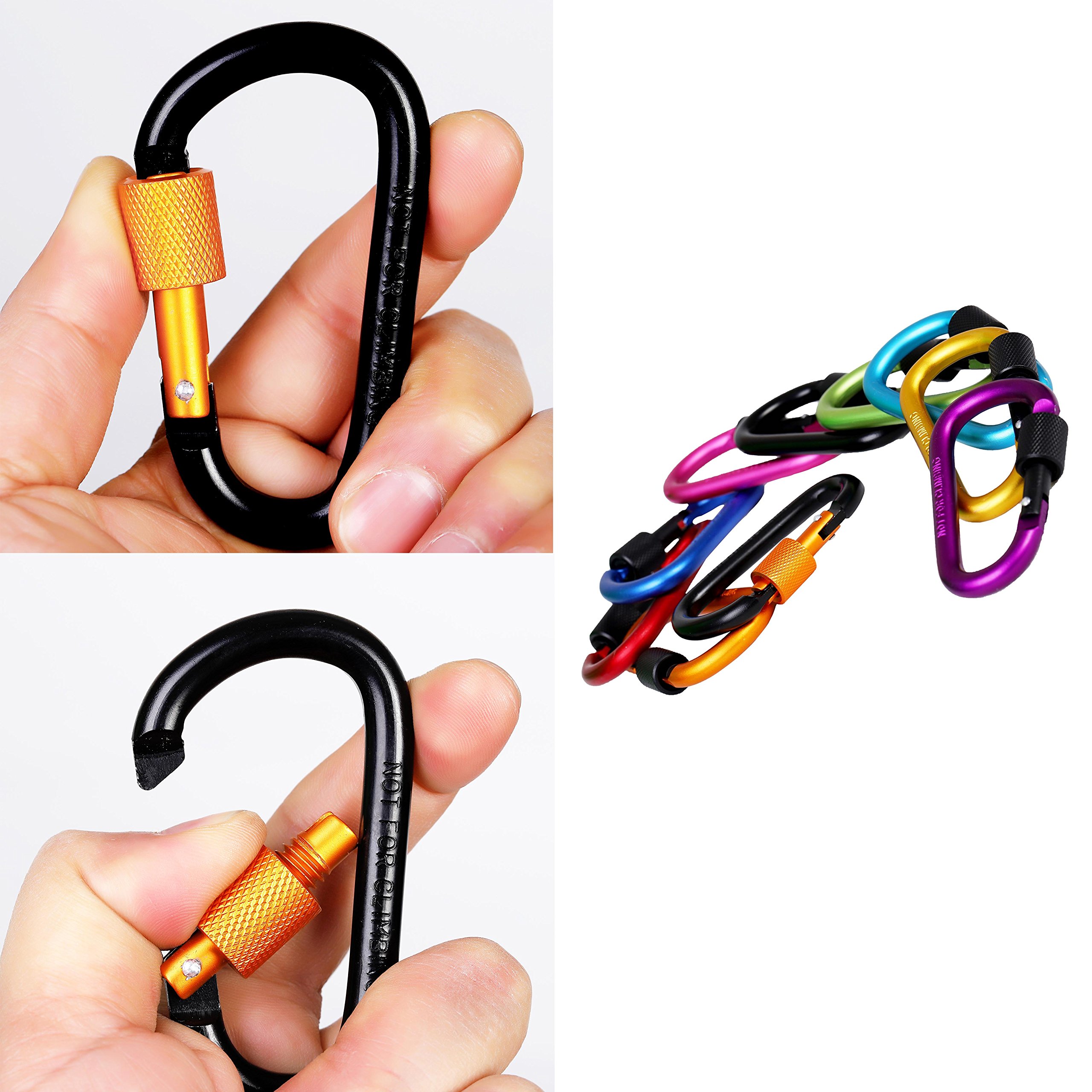 10Pcs Mousqueton De Fixation En Alliage D'Aluminium En Forme D Porte-clés Multicolore, Mousqueton Porte Clé, Mousqueton Verrouillage à Vis Mini Mousqueton Pour Sac De Montagne, Tente, Clé, Camping