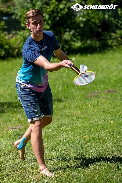Schildkröt Set de Badminton pour 4 Joueurs, 4 Raquettes, 3 Volants, dans Un Sac de Transport - 5