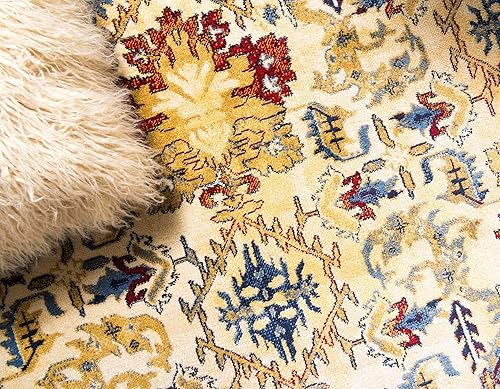 Miniatura 4 de Unique Loom District Collection Farmhouse, rústica, borde, alfombra geométrica, 9 pies 0 pulgadas x 12 pies 0 pulgadas, marfilazul