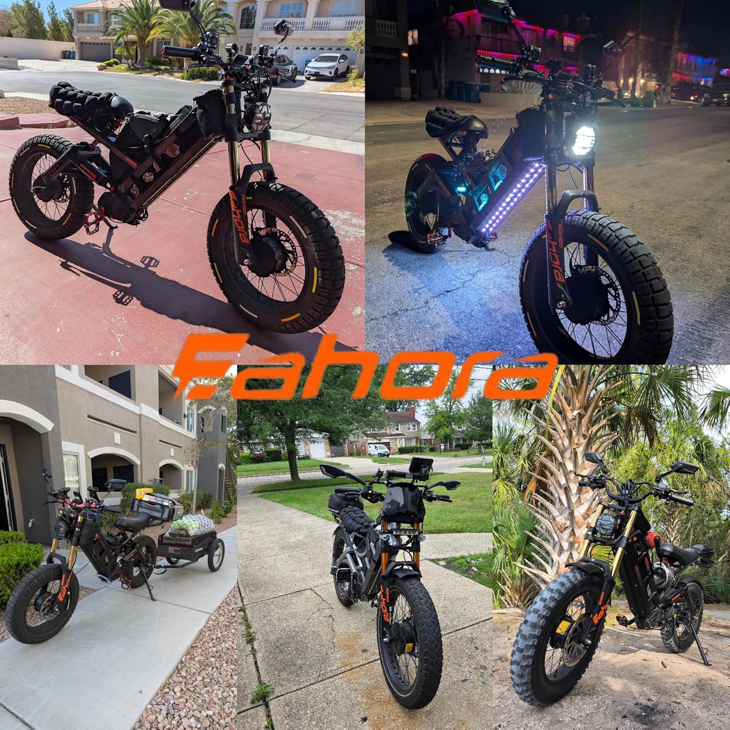 eAhora Romeo Pro 3/2 [2026] 46-50 Mph Electric Bike for Adults, Peak 5600W Dual Motor Ebike, 60V/52V 80Ah/70Ah 250 Miles Long Range E Bike, 26”*4.0 Fat Tire Air Full Suspension Off-Road E-Bike