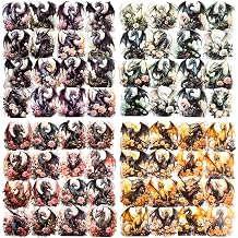 80 Pcs Gothic Aesthetic Dragon Rose Stickers for Scrapbooking Large Dark Fantasy Vintage Mythical Creature Clear Decals for Journals, Planners, Goth Crafts