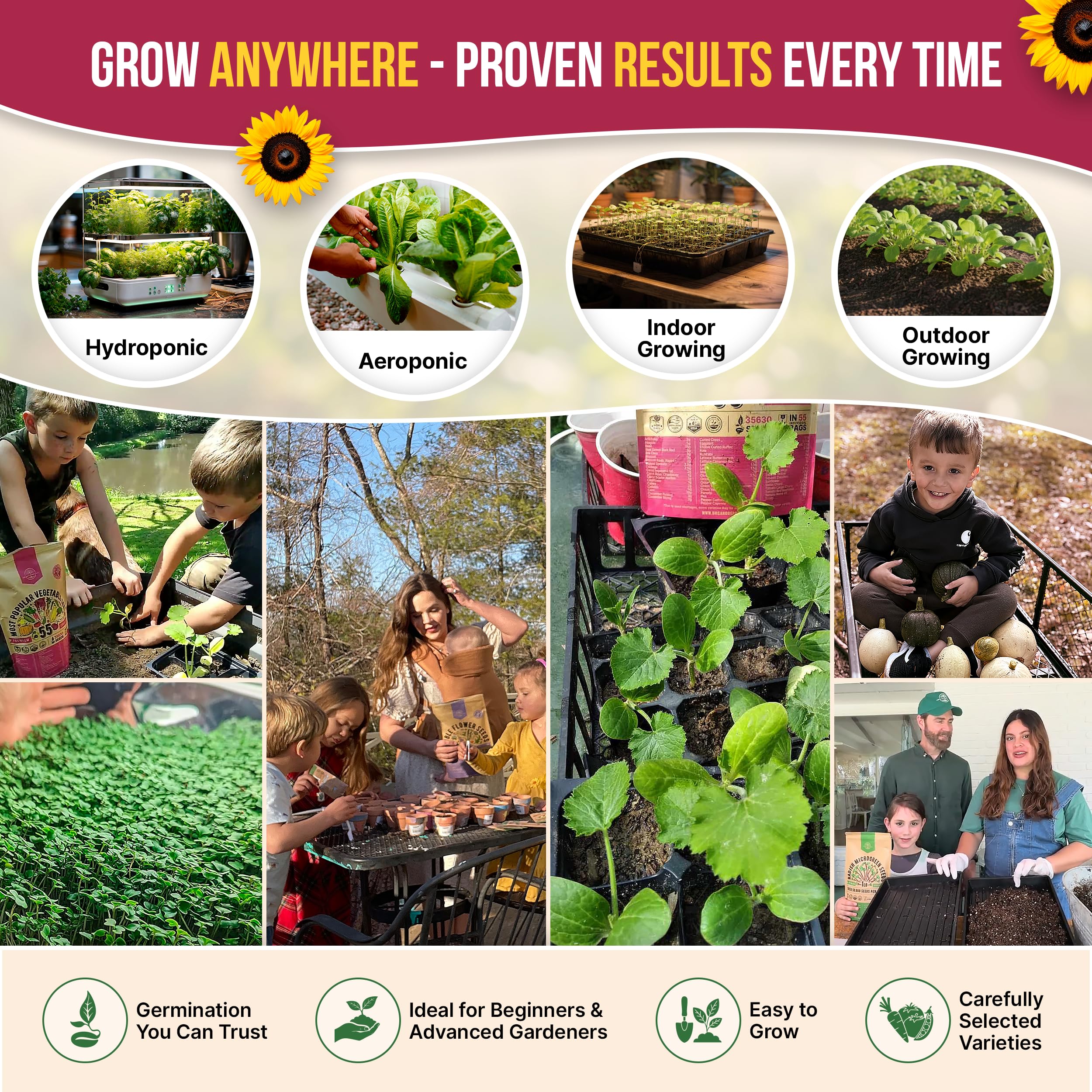 55 Vegetable Seeds Variety Pack - Heirloom & Non-GMO -6
