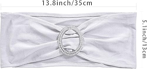 Miniatura 4 de Obstal 50 cintas elásticas de elastano para sillas de recepción de boda, bandas elásticas universales para sillas con hebilla deslizante para