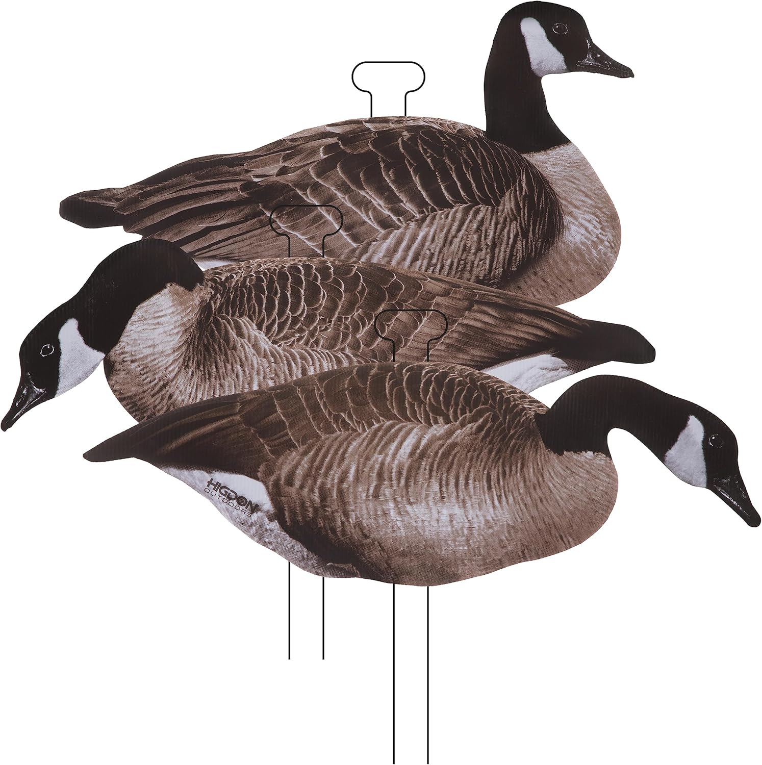 Higdon Outdoors Flats | Canada Goose Silhouette Decoys for Waterfowl Hunting | Weather Resistant Goose Decoys with Easy Carry Stakes | Standard, Motion, or Fully Flocked Motion | 12 Pack