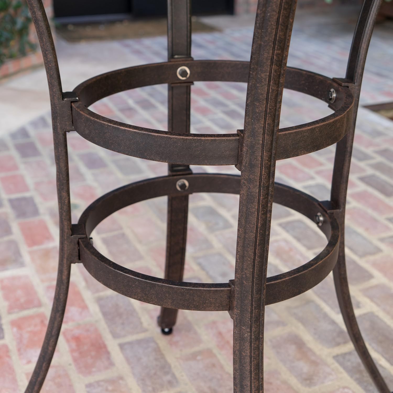 Christopher Knight Home Alfresco Outdoor 37" Cast Aluminum Round Bar Table, Bronze : Patio, Lawn & Garden