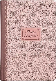 Bíblia Sagrada Católica, Letra Grande, Rosas, Capa dura com lombada em tecido, Leitura Perfeita