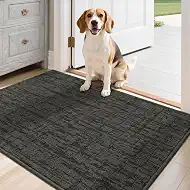 Dirt Trapper Door Mat Non-Slip Washable Entryway Rug,24"x36" Dark Grey | Low Profile, Stain Resistant Entry Mat, Pet Friendly Dog Doormat Indoor Entrance for Front Back Door Wet Shoes