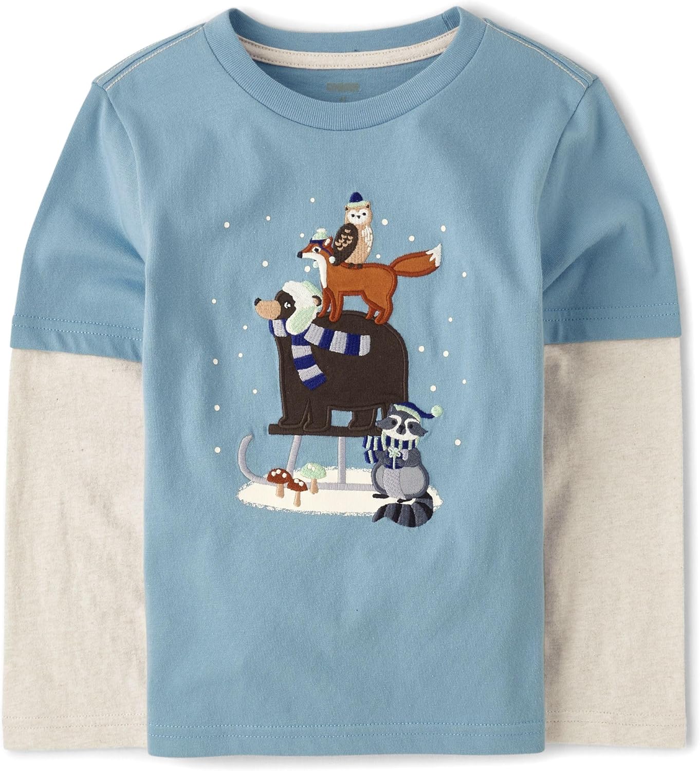 Gymboree Boys and Toddler Embroidered Graphic Long Sleeve Layered T-Shirts