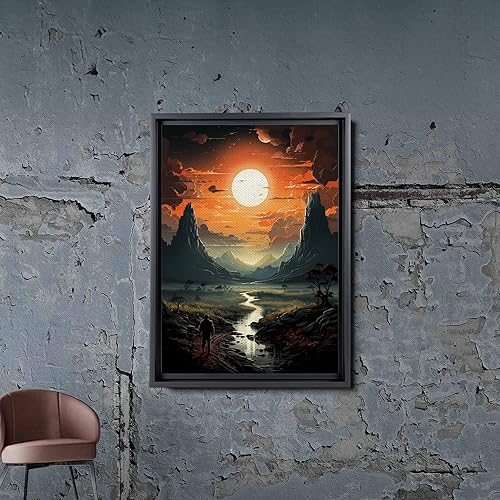 Miniatura 6 de Canvas Framed Canvas Wall Art Wood Panel, Night Riders, Two Cowboys Print, Night Scene Print, Cowboy Riding Horse Art, Nature Prints, Canvas, Wall