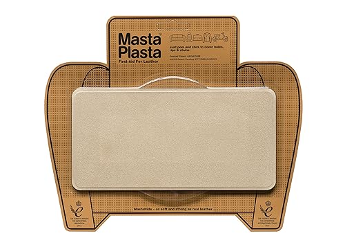 Instant MastaPlasta - Parche de reparación de gamuza de alta calidad, gamuza beige, 8 x 4 pulgadas (7.9 in x 3.9 in), parches autoadhesivos de