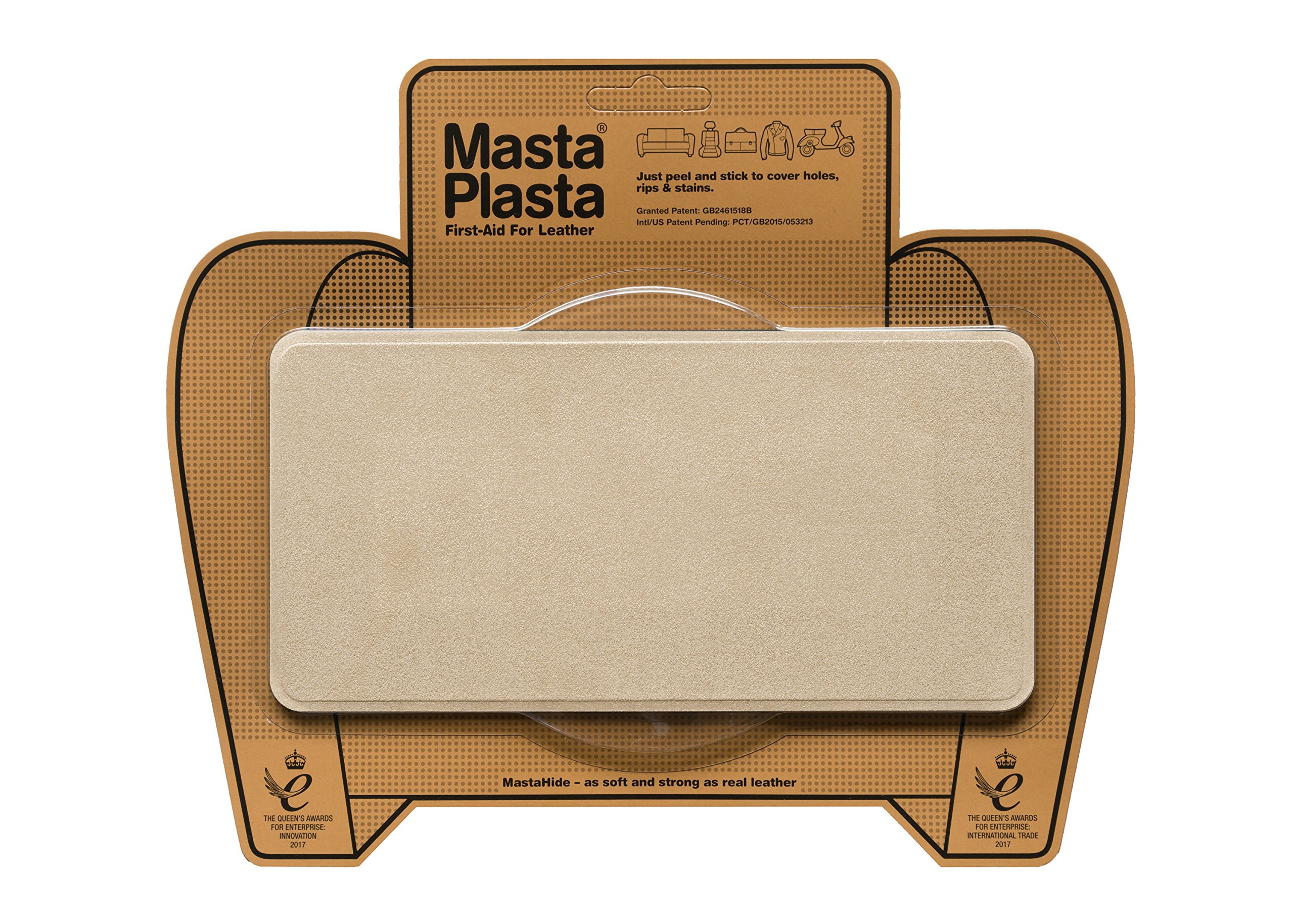 MastaPlasta Premium Suede and Velvet Fabric Repair Patch Self Adhesive - Beige 20cm x 10cm (8in x 4in). Upholstery-Quality Repair Patches for Sofas, Car Seats, Bags, Jackets, DIY